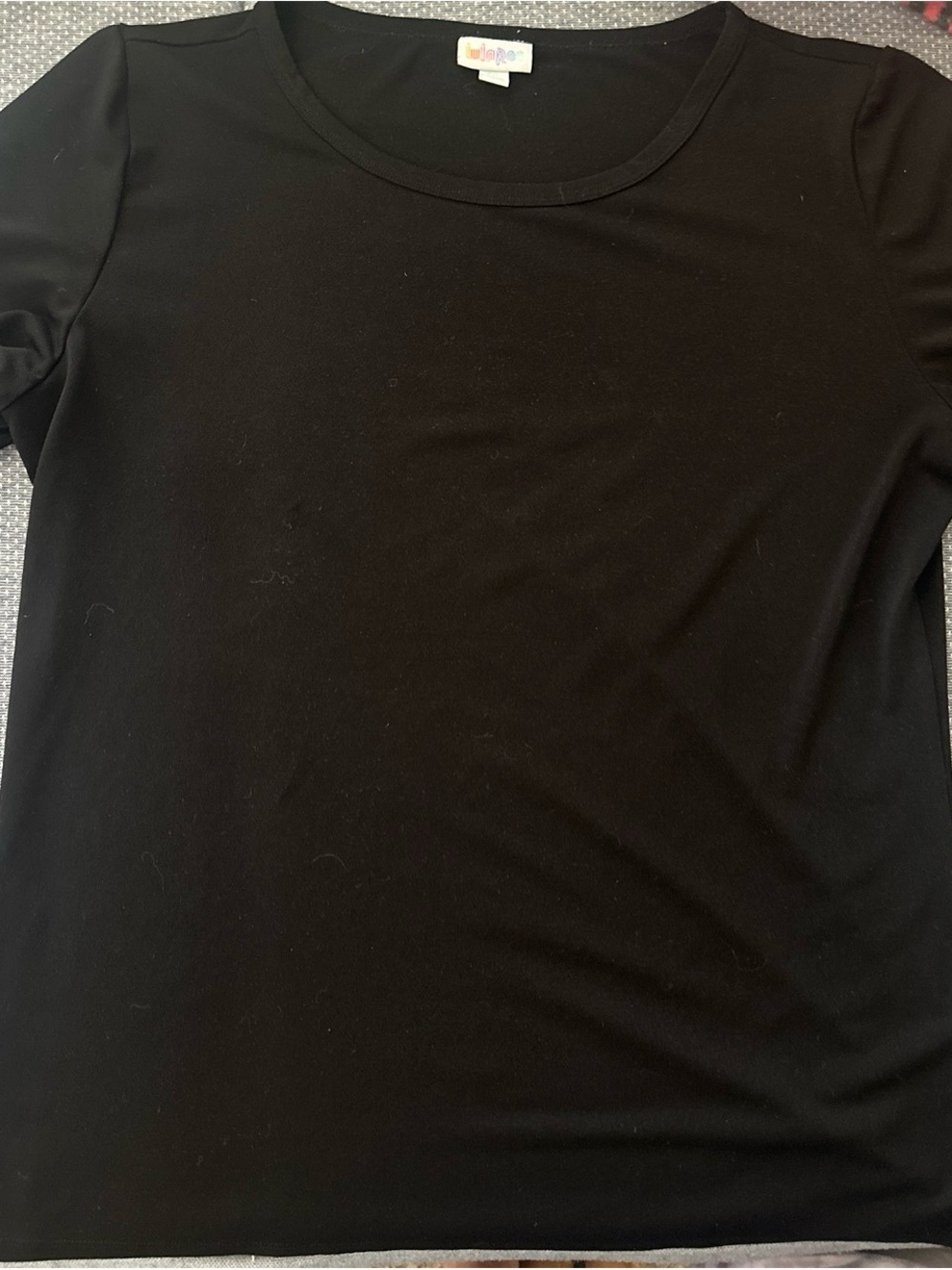LuLaRoe Black Short Sleeve Crew Tee